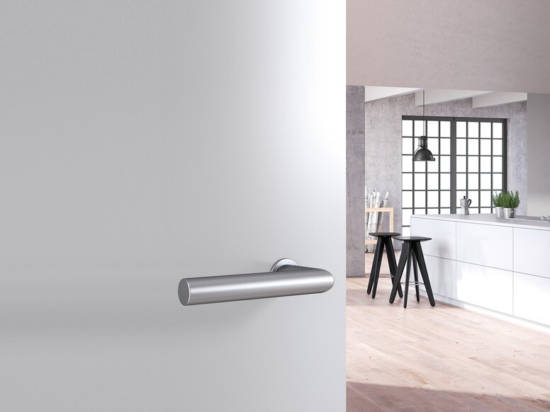 System 162 mini lever handle in stainless steel