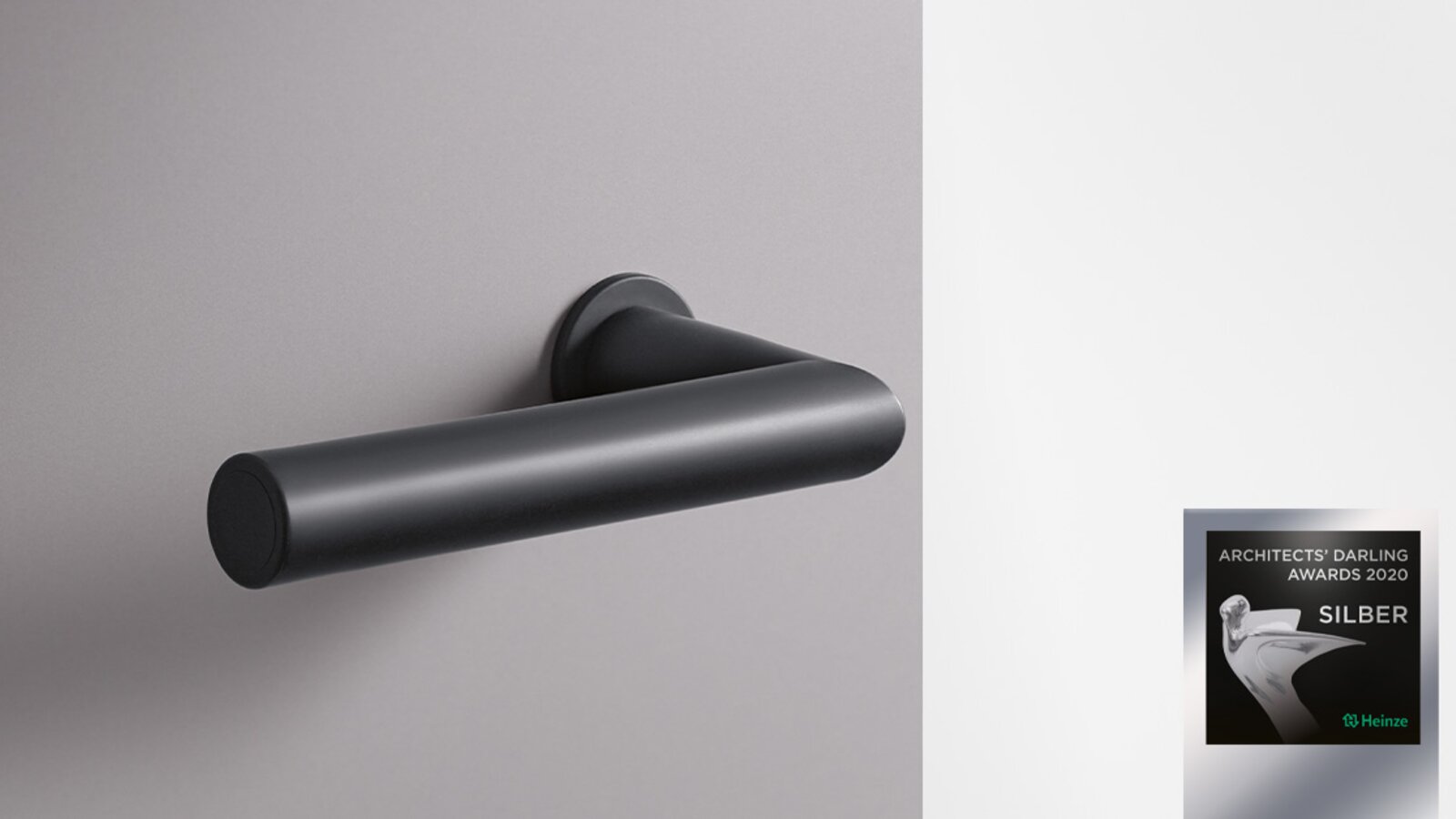 Minimalist door handle in matt black