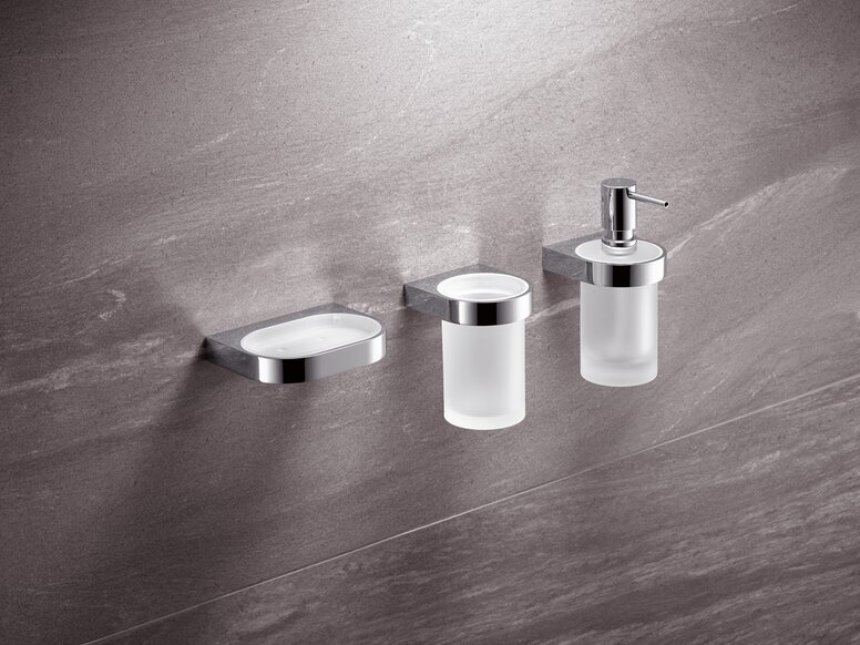 Soap dispenser and storage tray