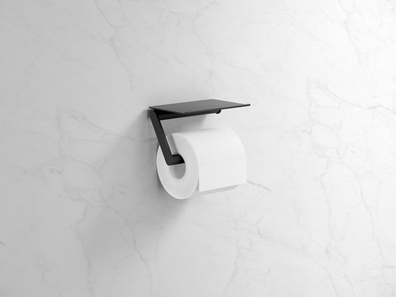 Toiletrolhouder in de kleur zwart