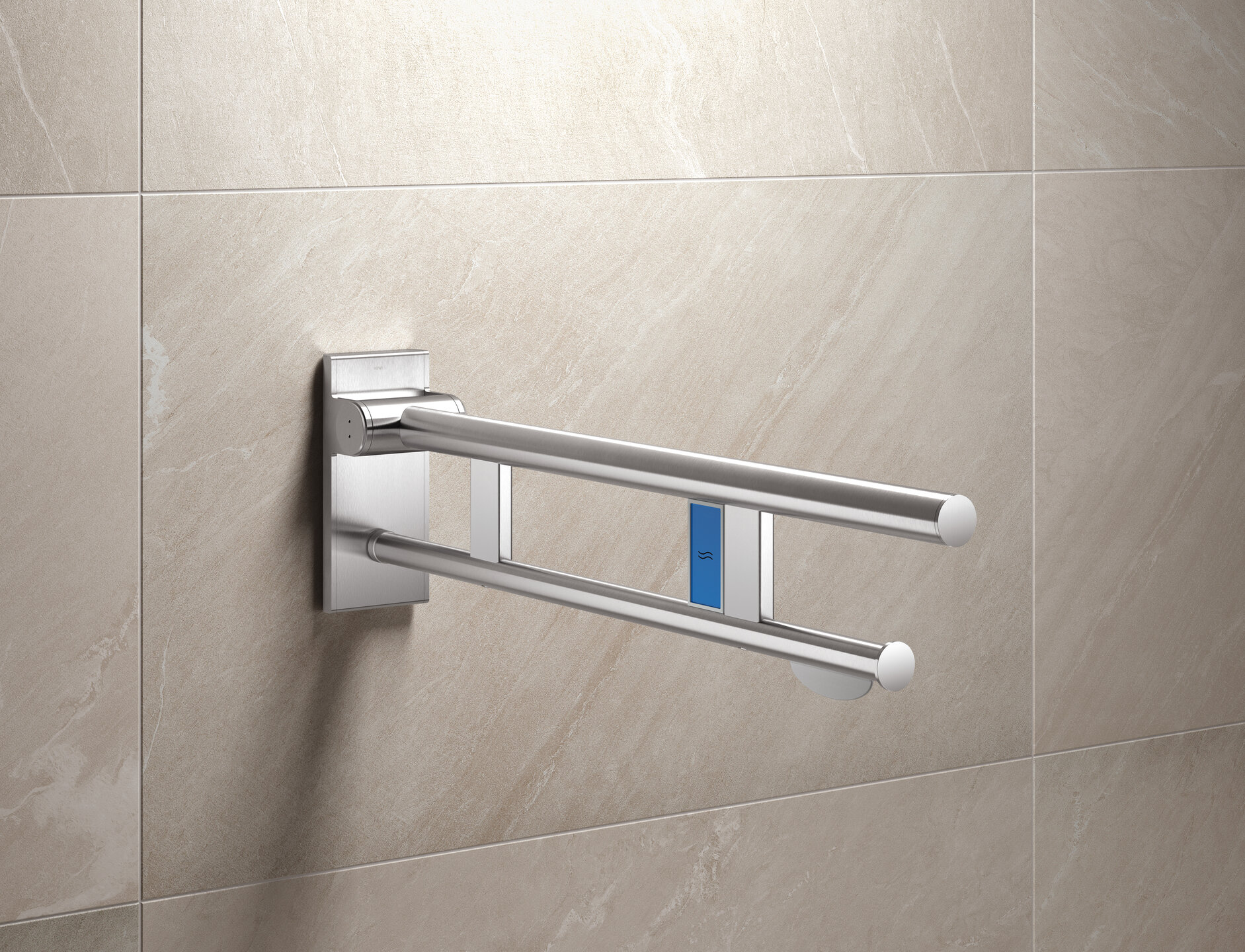 System 900 folding support handle with flush release, stainless steel