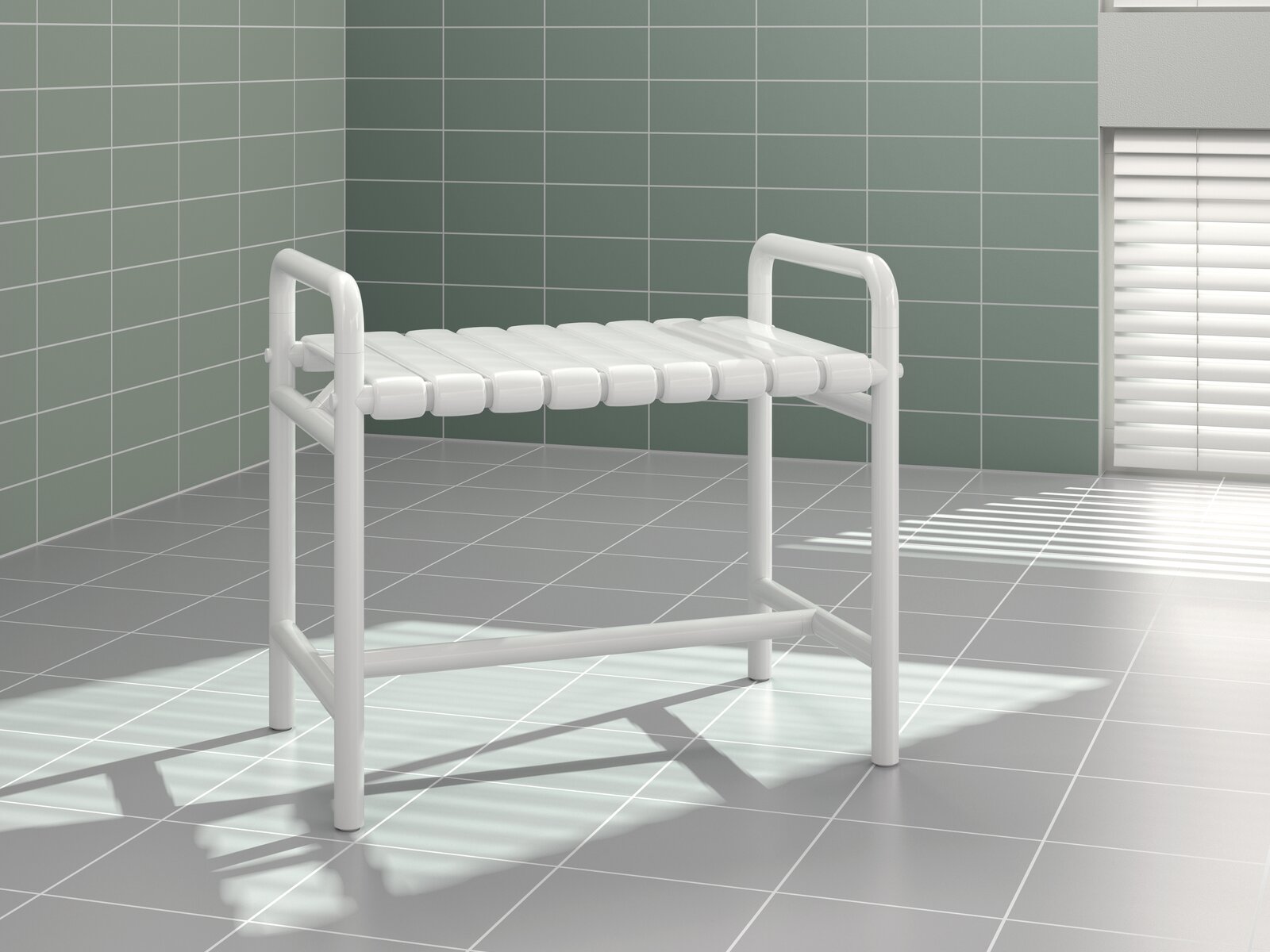 Banc Adiposité en polyamide de couleur blanc de signalisation