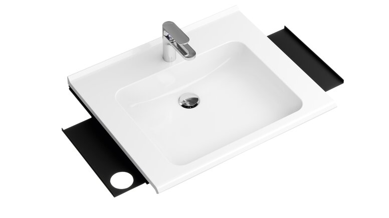 Système de lavabo modulaire avec tablette et trou