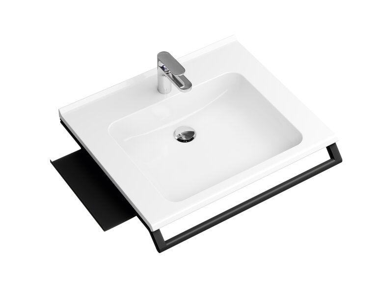 Modular washbasin system with grab rail and shelf